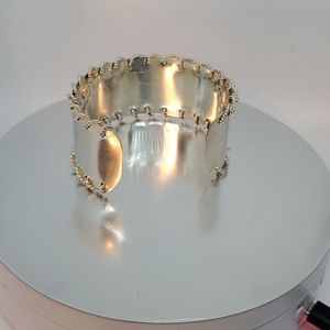 .925 woven cuff bracelet, sterling silver